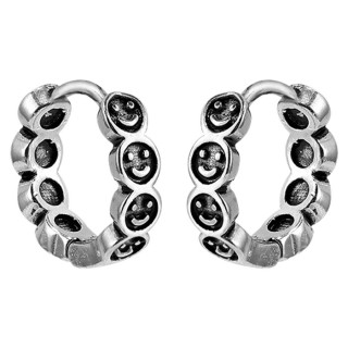 Oceľové náušnice krúžky so smajlíkmi WJHE1256