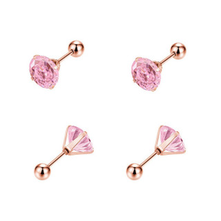 Náušnice na skrutku z chirurgickej ocele WJHE1246-Pink