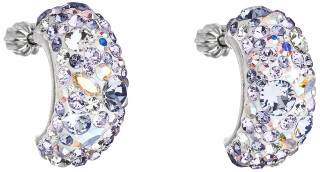 Strieborné náušnice Swarovski elements 31164.3 Violet
