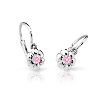 Detské náušnice z bieleho zlata C2151B-Pink