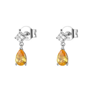 Elegantné strieborné náušnice Brosway Fancy Energy Yellow FEY100