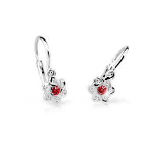 Zlaté detské naušníce Cutie Jewellery C2149B-Ruby Dark