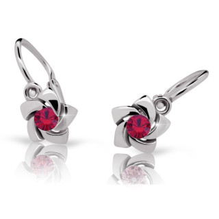 Detské naušnice z bieleho zlata Cutie Jewellery C2201B Ruby Dark
