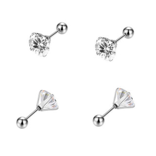 Náušnice so zirkónmi kôstky z chirurgickej ocele WJHE1244-White