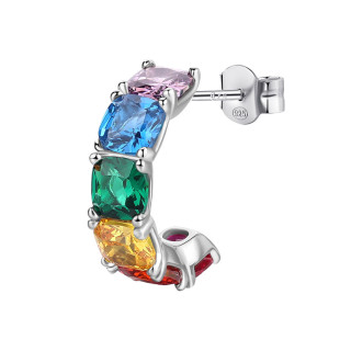 Strieborná náušnica so zirkónmi Brosway Fancy Joyful Rainbow FJR06