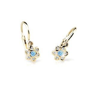 Detské náušnice zlate Cutie Jewellery C2149Z-Arctic Blue