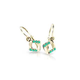 Zlaté detské náušnice C2268Z-Mint Green