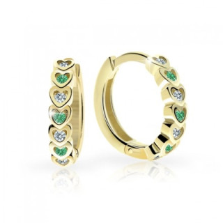 Náušnice pre deti zlate Cutie C3341Z Emerald Green