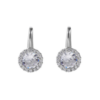 Elegantné strieborné náušnice so zirkónmi 306988008