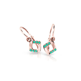 Detské naušnice zlaté C2268R-Mint Green