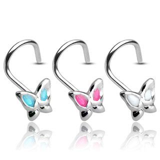 Strieborný piercing do nosa SENOSLBF