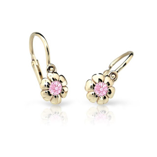 Detské náušnice zlaté C2151Z-Pink