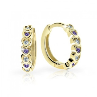 Náušnice pre deti zlate Cutie C3341Z Amethyst
