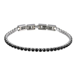 Tenisový náramok z chirurgickej ocele s kamienkami MBSS19ST-JET