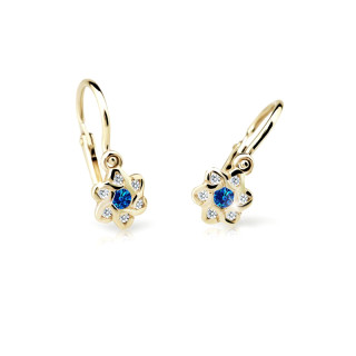 Detské náušnice zlate Cutie Jewellery C2149Z-Blue Dark