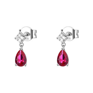 Elegantné strieborné náušnice Brosway Fancy Passion Ruby FPR119