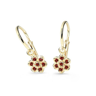 Detské zlate naušnice Cutie Jewellery C2746Z Červená kytička