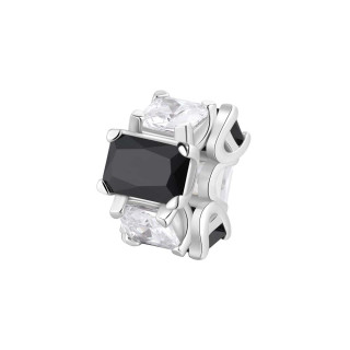 Strieborný korálik so zirkónmi Brosway Fancy Mistery Black FMB02 