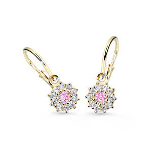 Zlaté náušnice pre bábätko Cutie Jewellery C2749Z Ružová