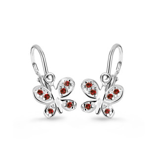 Detské náušnice z bieleho zlata C2748B-Ruby Dark