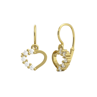 Náušničky pre bábätká zo zlata 239-0311Z-srdiečka