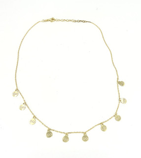 Strieborný pozlátený náhrdelník s peniazmi 3114590001