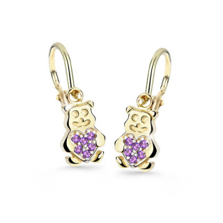 Detské zlate naušnice Cutie Jewellery C2751Z Medvedík