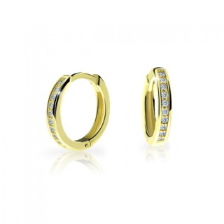 Zlaté detské náušnice krúžky Cutie Jewellery C3343Z-White