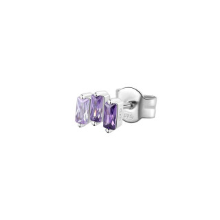 Strieborná náušnice kôstka so zirkónmi Brosway Fancy Magic Purple FMP10