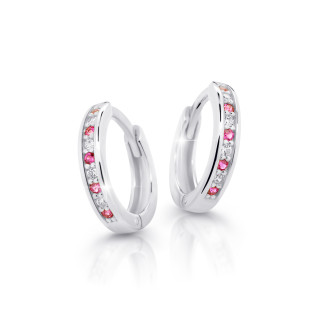 Detské náušnice krúžky Cutie Jewellery C3342B-Tcf Red