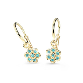 Detské zlate naušnice Cutie Jewellery C2746Z-Mint Green
