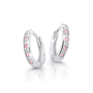 etské náušnice krúžky Cutie Jewellery C3342B-Pink