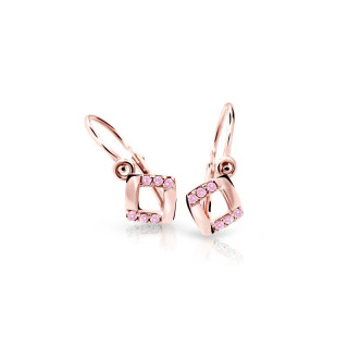 Detské naušnice zlaté C2268R-Pink