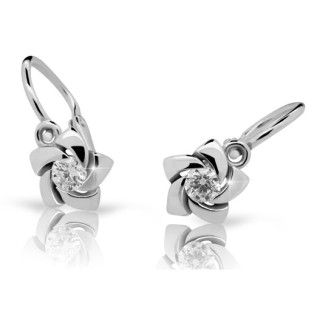 Detské naušnice biele zlato Cutzie Jewellery C2201B CZ White