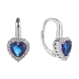 Strieborné náušnice so zirkónmi 3093940002 - Srdce