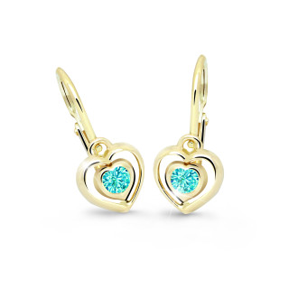 Detské zlate naušnice Cutie Jewellery C2752Z-Mint Green