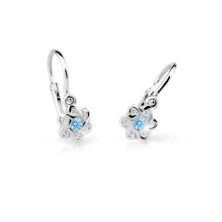 Zlaté detské naušníce Cutie Jewellery C2149B-Arctic Blue