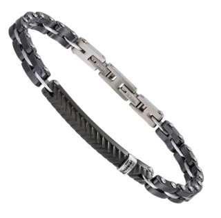 Moderný náramok z chirurgickej ocele a keramiky CBS38