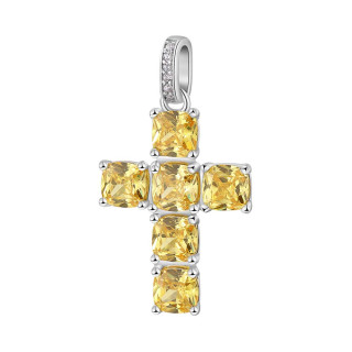 Strieborný prívesok krížik Brosway Fancy Energy Yellow FEY03