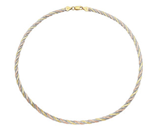 Strieborný pozlátený náhrdelník trojradový 3120470009