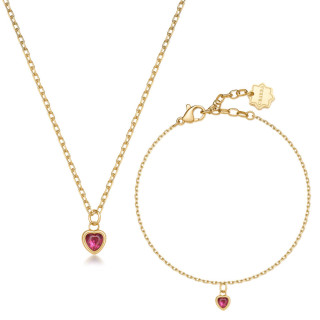 Súprava pozlátených oceľových šperkov Brosway Chakra BHKLE02