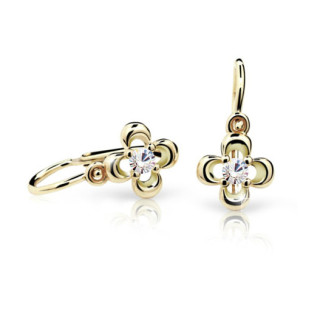 Detské zlaté naušnice Cutie Jewellery C2013Z White