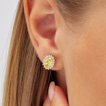Strieborné náušnice Brosway Fancy Energy Yellow FEY11