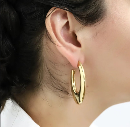 Pozlátené náušnice z chirurgickej ocele ESS778GD-48