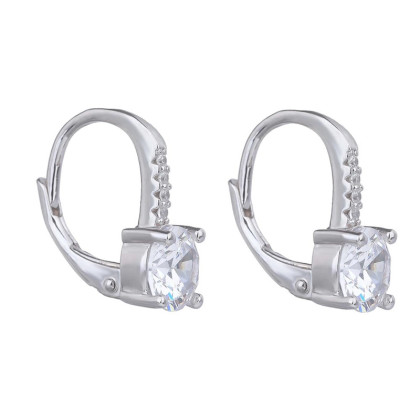 Elegantné strieborné náušnice so zirkónmi 309557004