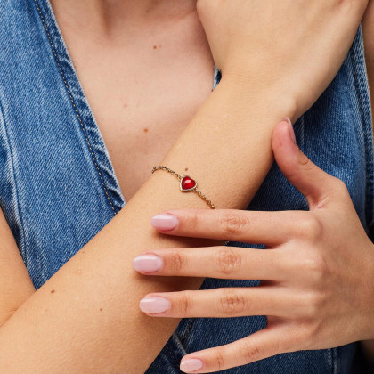 Náramok srdiečko a achátom Brosway ESSENTIAL BNL140