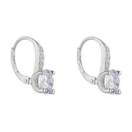 Visiace strieborné náušnice so zirkónmi 307466004