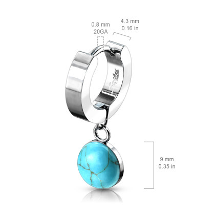 Oceľové náušnice s tyrkysom 3560