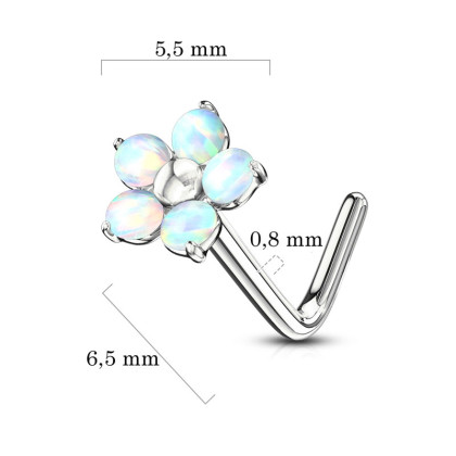 Piercing nosa kvietka s opálom SENOL593