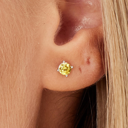 Elegantné strieborné náušnice so zirkónmi Brosway Fancy Energy Yellow FEY37